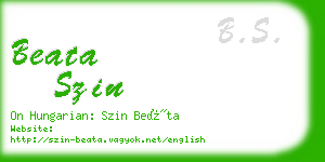 beata szin business card